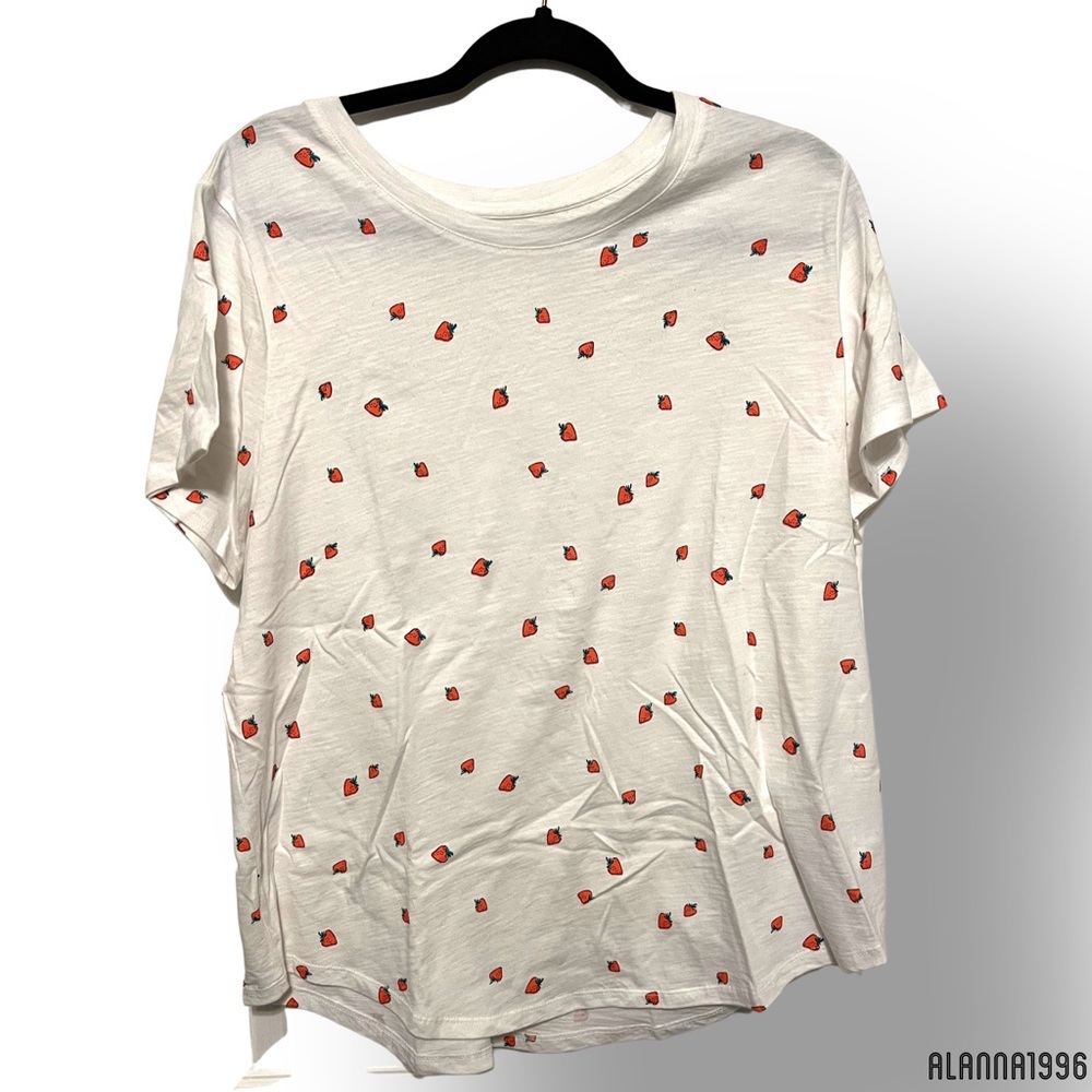White strawberry tee